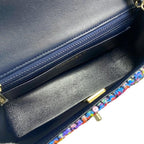 Chanel Shoulder Bag Mini Classic Chain Flap Quilted Tweed Sequins Coco — view 7