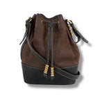 Loewe Velazquez Drawstring Shape Shoulder Bag Drawst Ring Black Brown Leather — view 2
