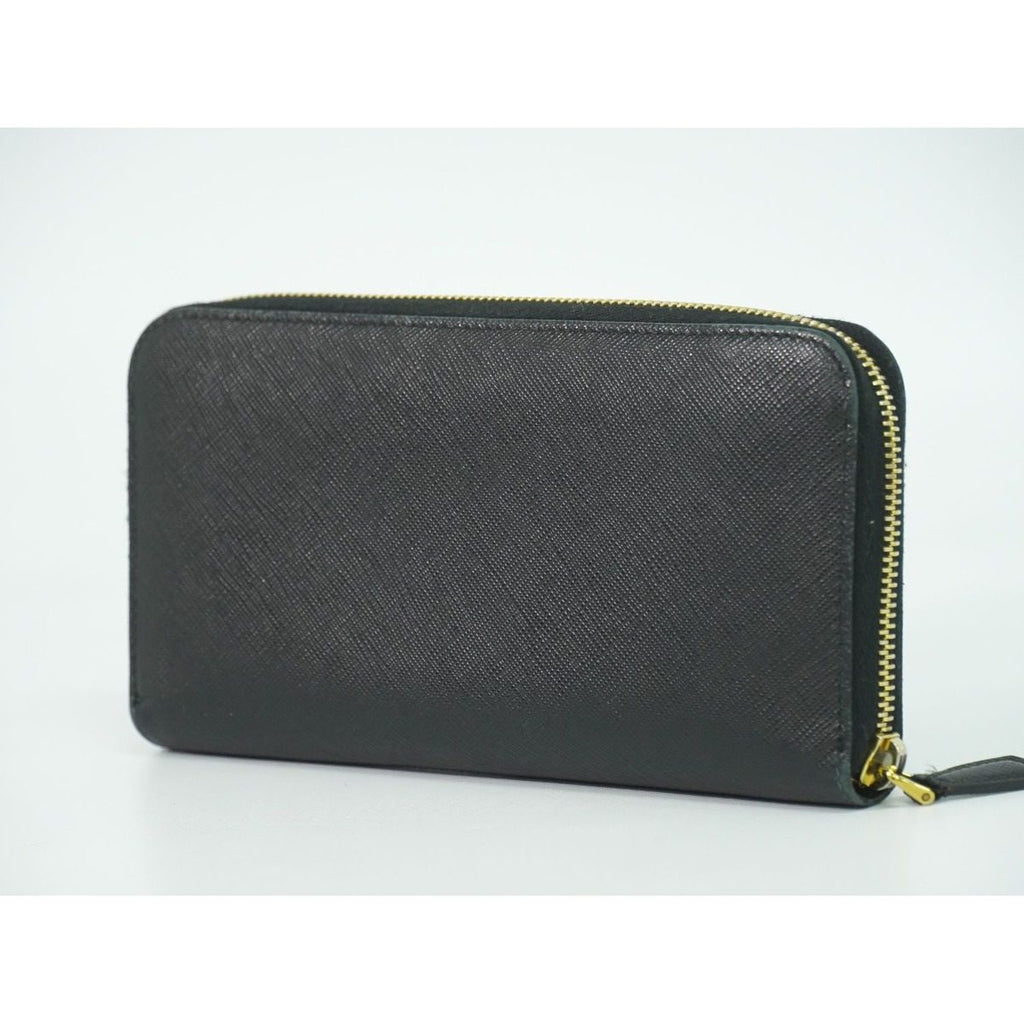 Prada Ribbon Leather Zip Around Wallet Black — view 2