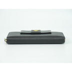 Prada Ribbon Leather Zip Around Wallet Black — view 3