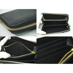 Prada Ribbon Leather Zip Around Wallet Black — view 8