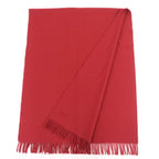 Hermes Cashmere Logo Embroidery with Fringe Large Shawl Scarf Red — view 2