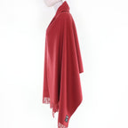 Hermes Cashmere Logo Embroidery with Fringe Large Shawl Scarf Red — view 4