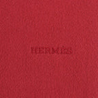 Hermes Cashmere Logo Embroidery with Fringe Large Shawl Scarf Red — view 6