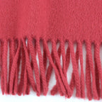 Hermes Cashmere Logo Embroidery with Fringe Large Shawl Scarf Red — view 7