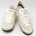 Chanel Low Cut Sneakers Leather White Gray Size 35