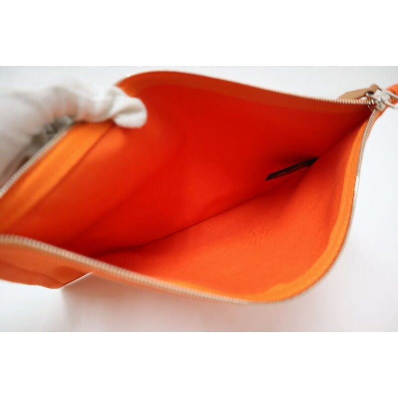 Hermes Yachting GM Orange Canvas Shoulder Bag — view 4