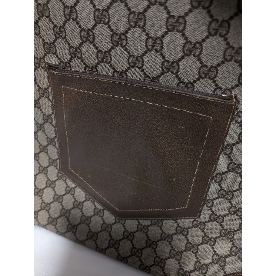 Gucci GG Supreme Sherry Line Leather Brown Tote Vintage — view 4