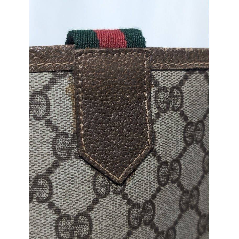 Gucci GG Supreme Sherry Line Leather Brown Tote Vintage — view 5
