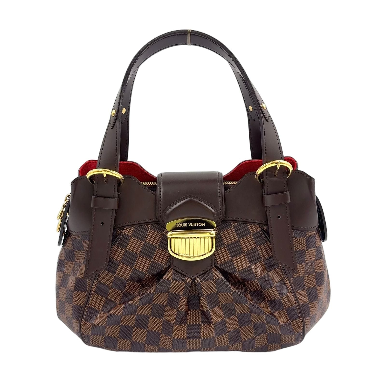 Louis Vuitton Sistine PM Damier Ebene Leather Brown Handbag Gold