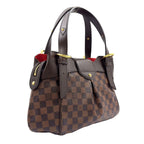 Louis Vuitton Sistine PM Damier Ebene Leather Brown Handbag Gold — view 2