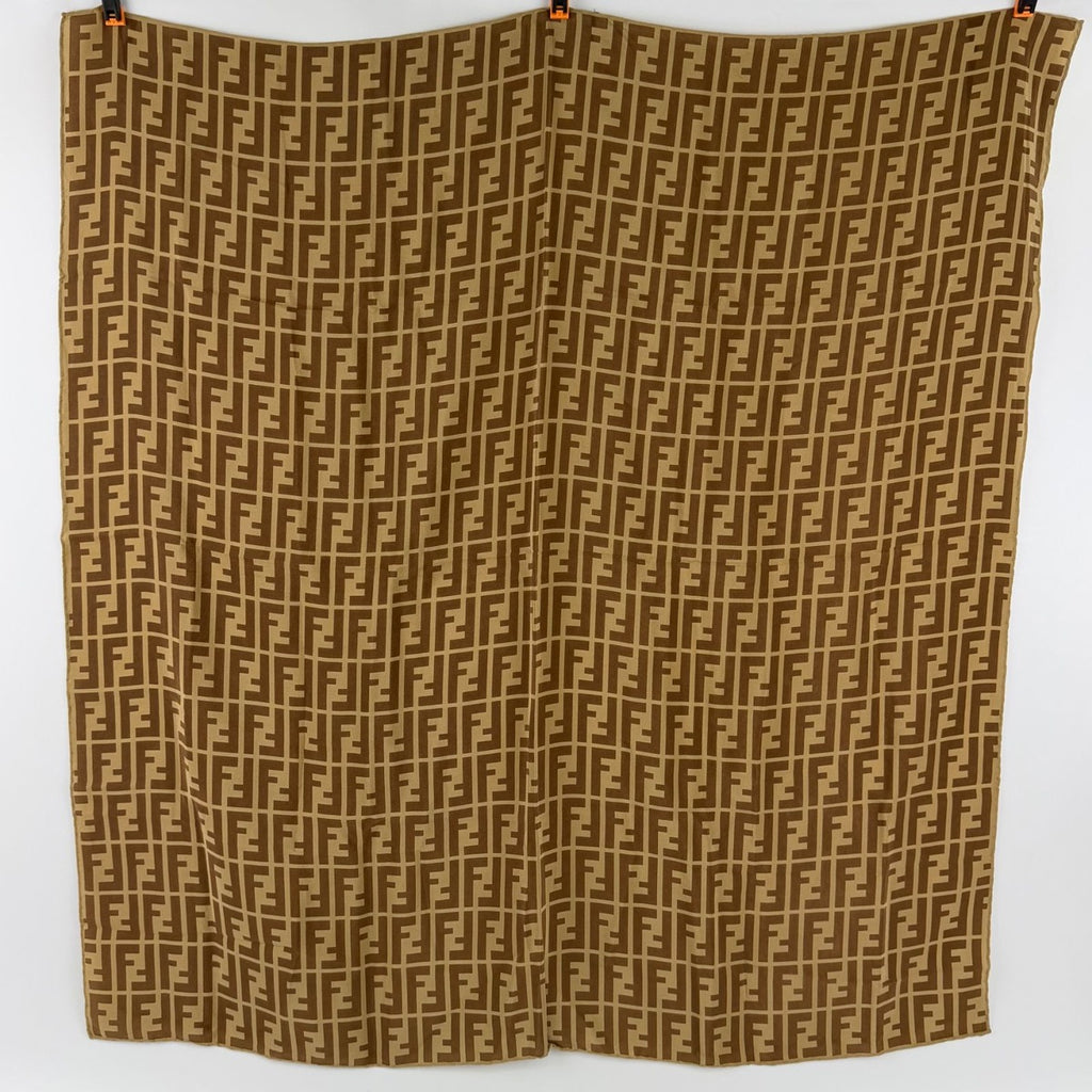 Fendi Scarf Brown Silk Vintage — view 2