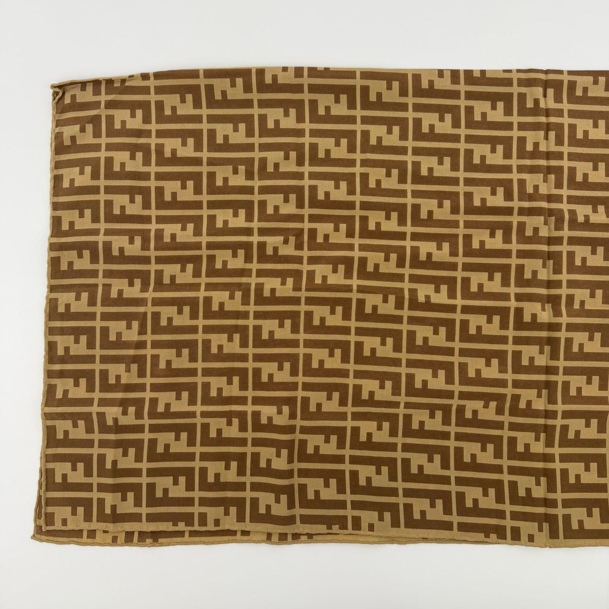 Fendi Scarf Brown Silk Vintage — view 4