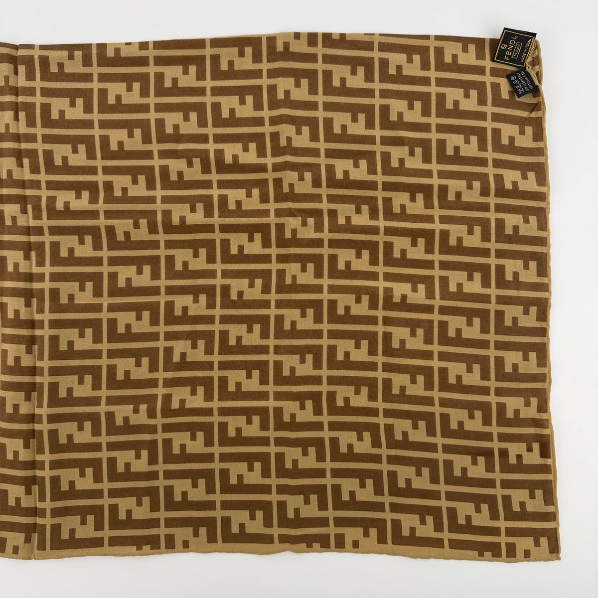 Fendi Scarf Brown Silk Vintage — view 5