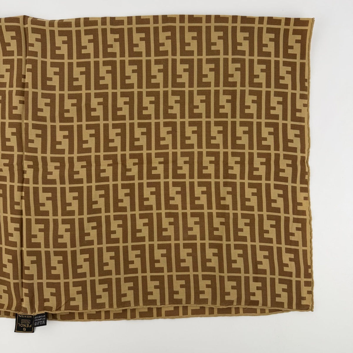Fendi Scarf Brown Silk Vintage — view 6