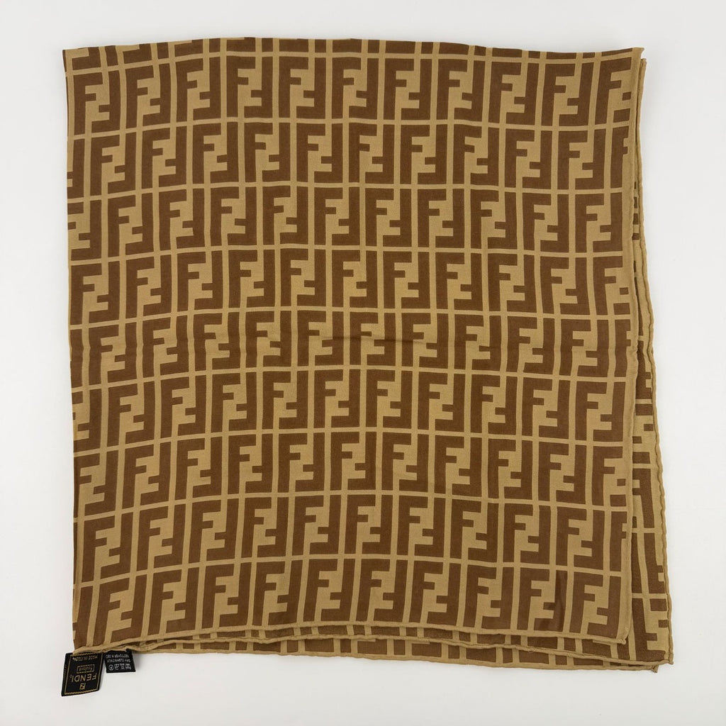 Fendi Scarf Brown Silk Vintage — view 7