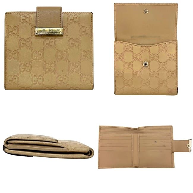 Gucci Fold Wallet with Beige Stripe Line Double Hook — view 2