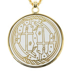 Hermes Medaille Quadrige GM Blanc Gold Hardware Pendant Necklace — view 2