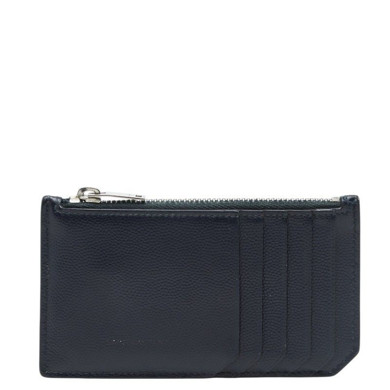 Saint Laurent Card Case Coin Fragment Navy Leather