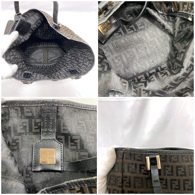Fendi Tote Bag Brown Black Zucchino — view 9