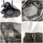 Fendi Tote Bag Brown Black Zucchino — view 9