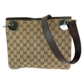 Gucci Eclipse Brown Silver GG Canvas Shoulder Bag