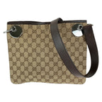 Gucci Eclipse Brown Silver GG Canvas Shoulder Bag