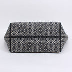 Loewe Leather Canvas Navy Black Tote Bag Silver B533 Z73 X08 — view 4