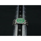 Gucci Interlocking Ring Silver Green