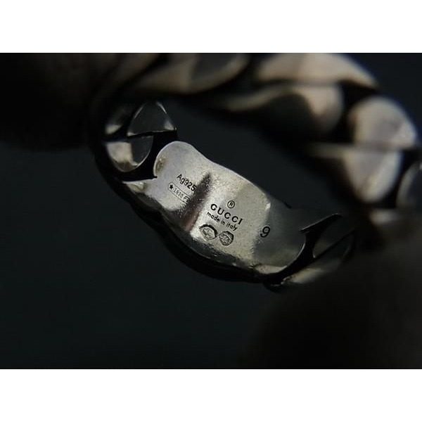 Gucci Interlocking Ring Silver Green