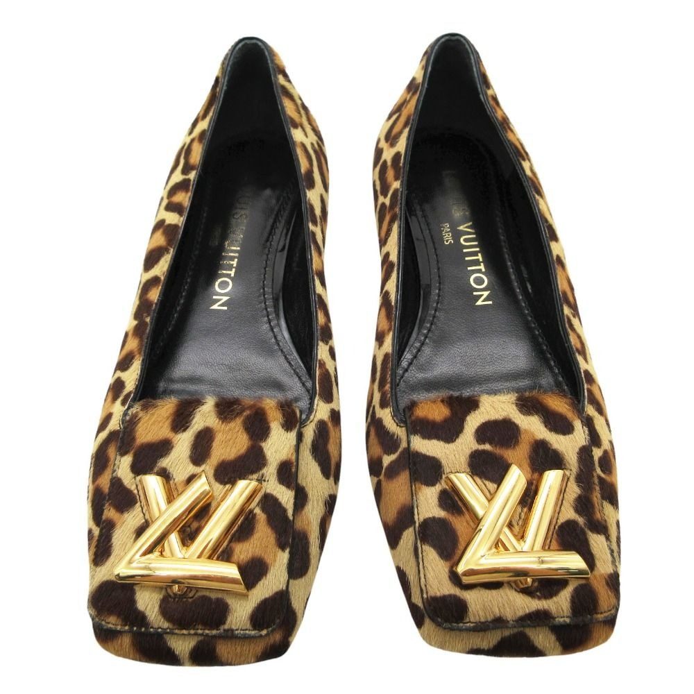 Louis Vuitton Ballet Shoes Shake Line Ballerina Calf Hair Leopard Print Lvlogo