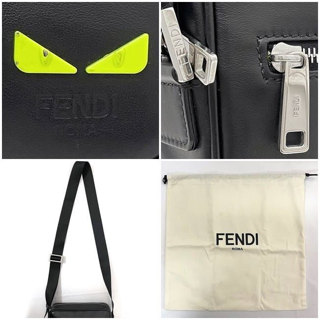Fendi Shoulder Bag Black Neon Green — view 3