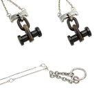 Hermes Mobil H Metal Buffalo Horn Silver Necklace Pendant 1081 — view 8