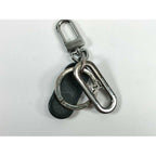 Louis Vuitton Key Holder LV Signature Chain Black Silver Monogram Ring — view 2