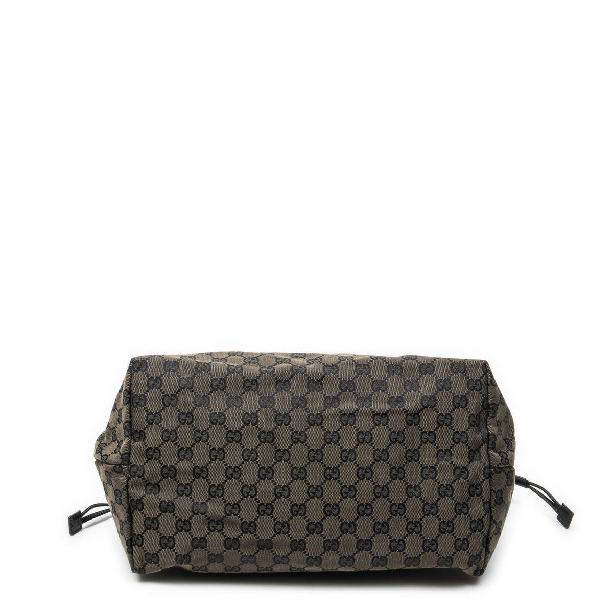 Gucci Drawstring Tote Brown Black GG Canvas — view 6