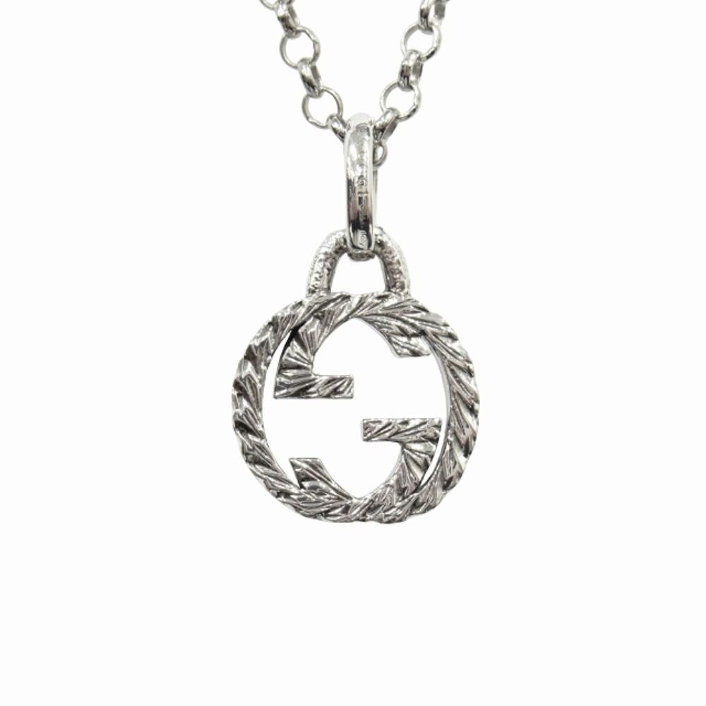 Gucci Polished Interlocking Pendant Necklace Silver