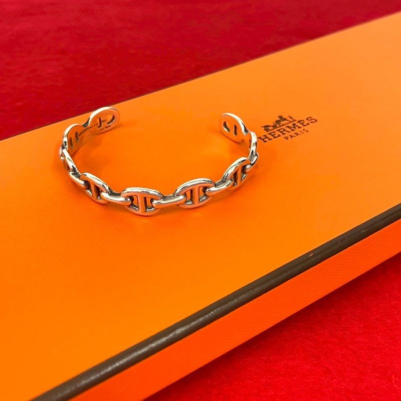 Hermes Chaine D'ancre Silver 925 Bangle Bracelet Accessories Small Items