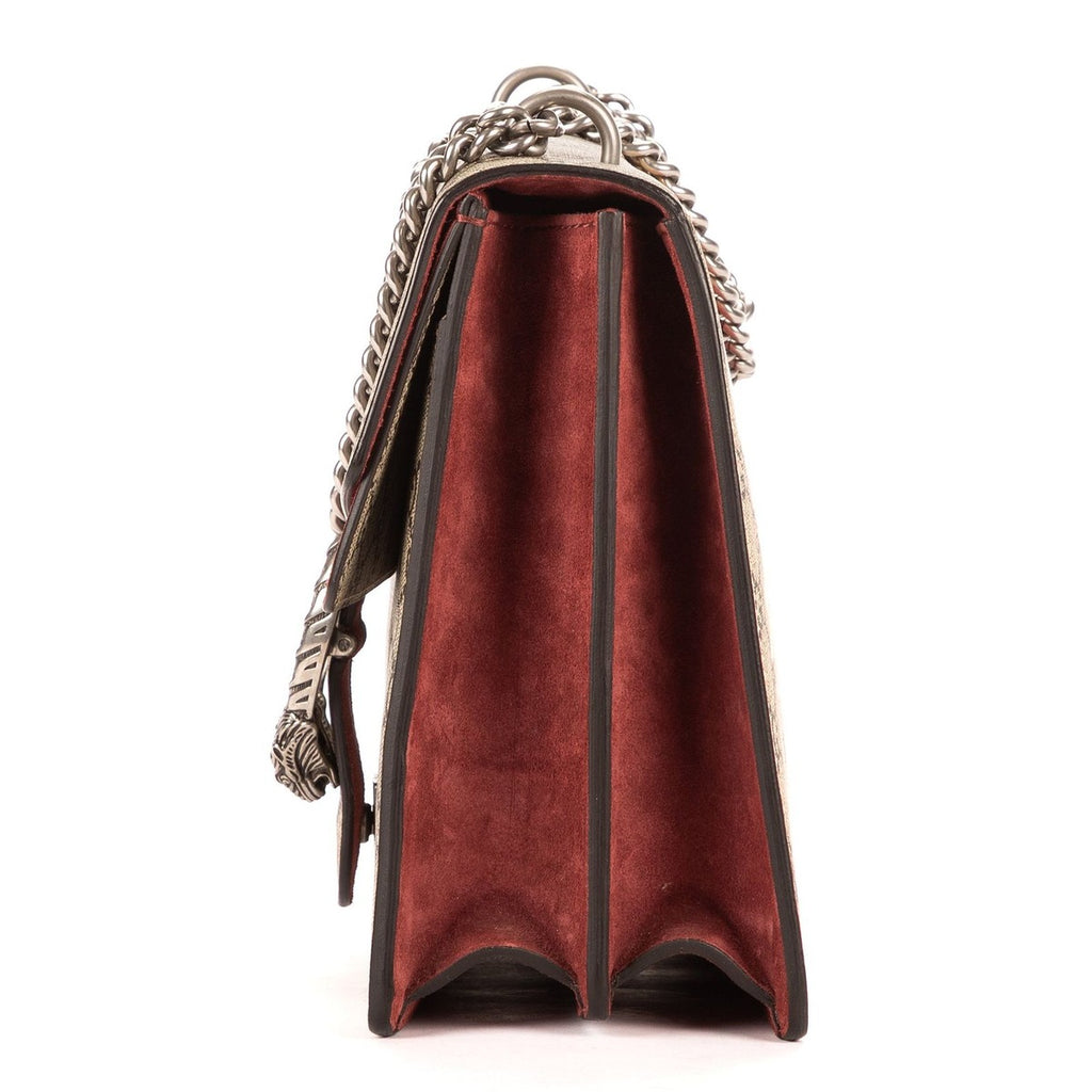 Gucci Blooms Dionysus Beige Burgundy Supreme Canvas Shoulder Bag — view 3