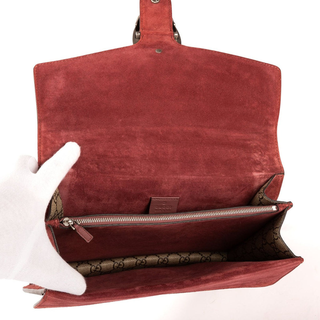 Gucci Blooms Dionysus Beige Burgundy Supreme Canvas Shoulder Bag — view 9