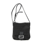 Fendi Small Flap Crossbody Black Zucchino Canvas — view 2
