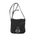 Fendi Small Flap Crossbody Black Zucchino Canvas