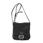 Fendi Small Flap Crossbody Black Zucchino Canvas