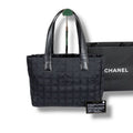 Chanel New Travel Line Mini Tote Bag Black Nylon Jacquard Shoulder