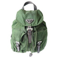 Prada Vera Backpack Khaki Green Nylon Silver