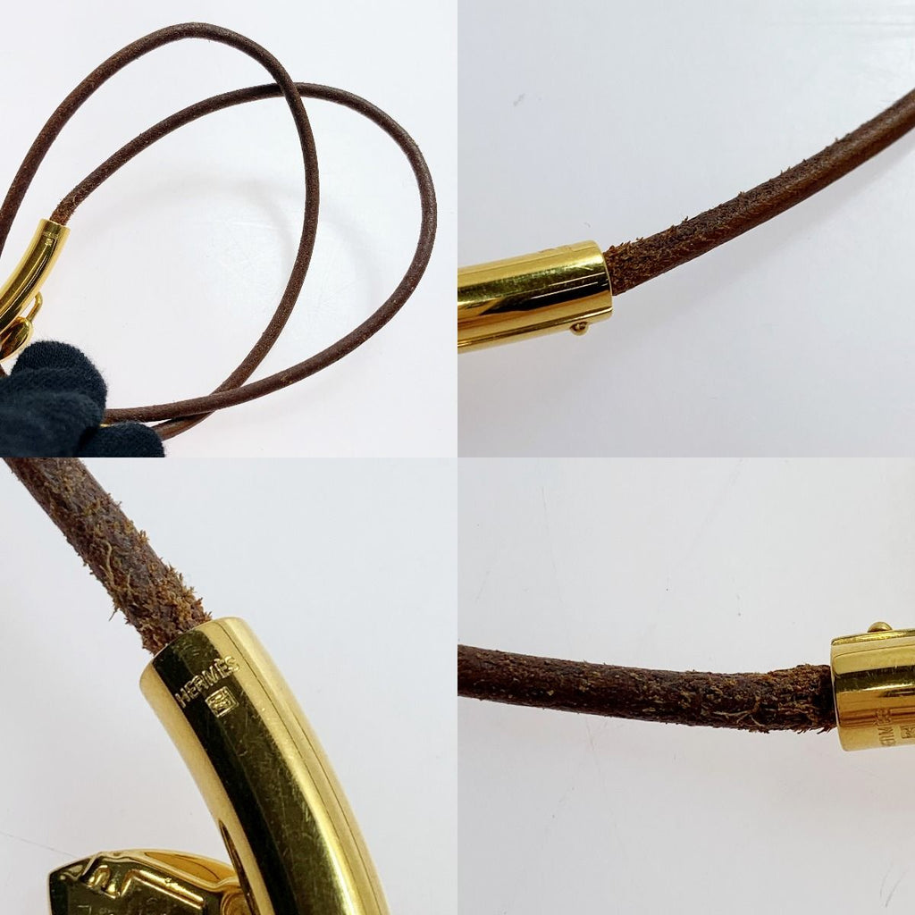 Hermes Viviride Heart Choker Leather Accessories Necklace — view 9