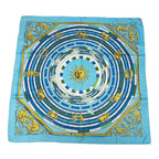 Hermes Carre 90 Scarf DIES ET HORE Astrology 100% Silk Blue Cleaned — view 2