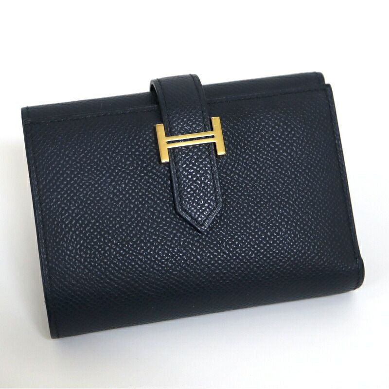 Hermes Bearn Combination Blue Navy Gold Epsom