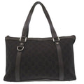 Gucci GG Abbey Tote Bag Canvas Leather Dark Brown 0767