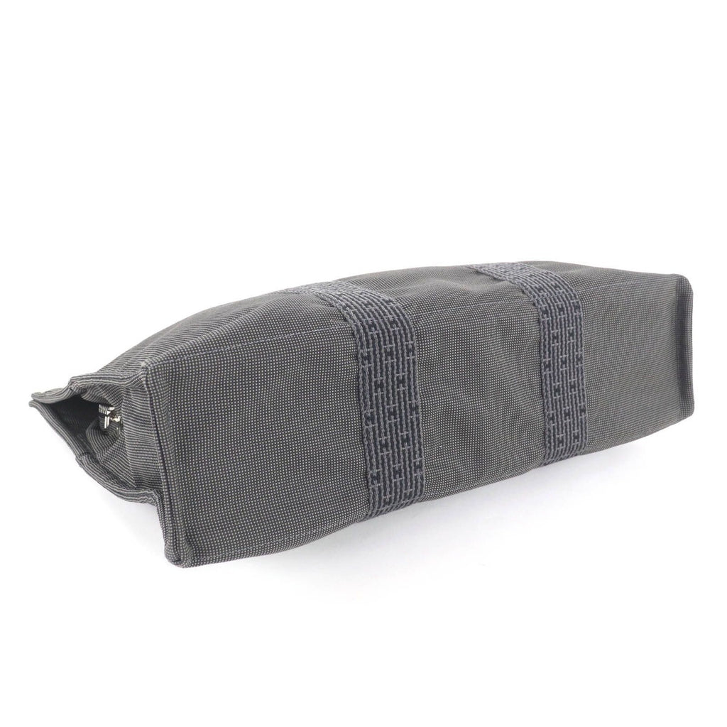 Hermes Her Line MM Serie Button Canvas Tote Bag Gray — view 4