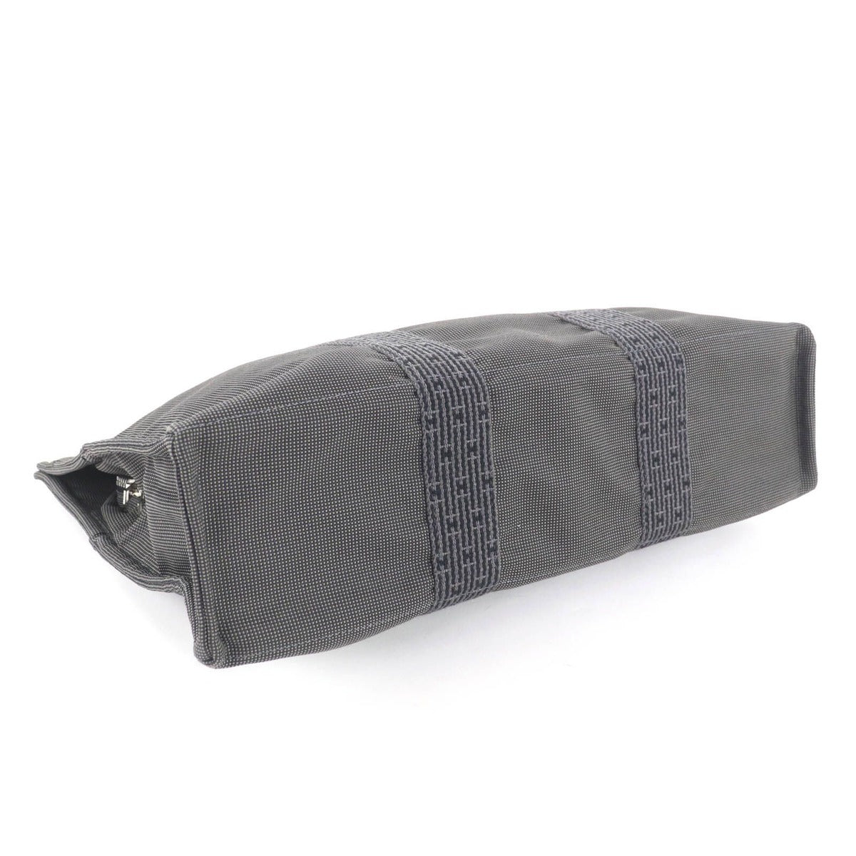 Hermes Her Line MM Serie Button Canvas Tote Bag Gray — view 4